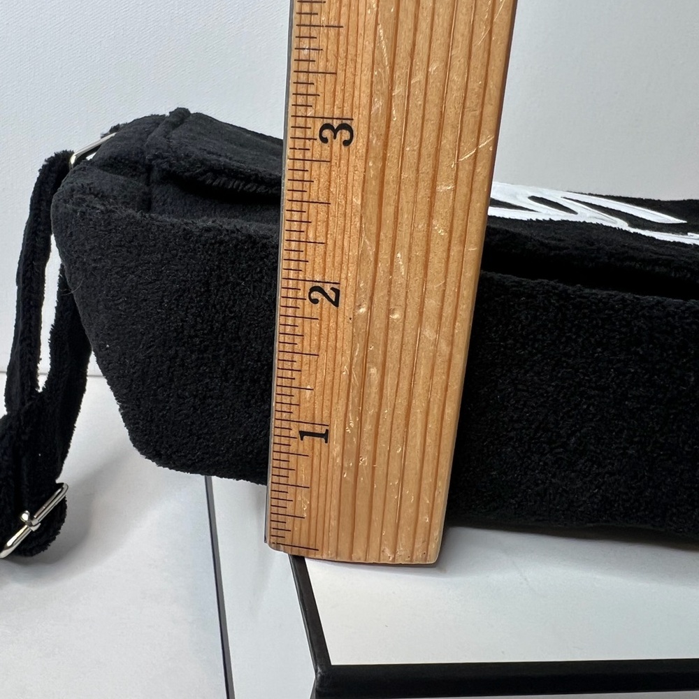 Chanel Makeup Bag crossbody purse velour flap CC black white terry precision - Picture 9 of 9